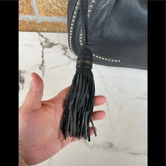 ETRO studded flap leather handbag - Picture 2 of 16